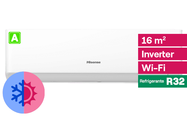 Aire Acondicionado Hisense INVERTER WIFI Hi-Vida R32 9.000 Btu - 16m2